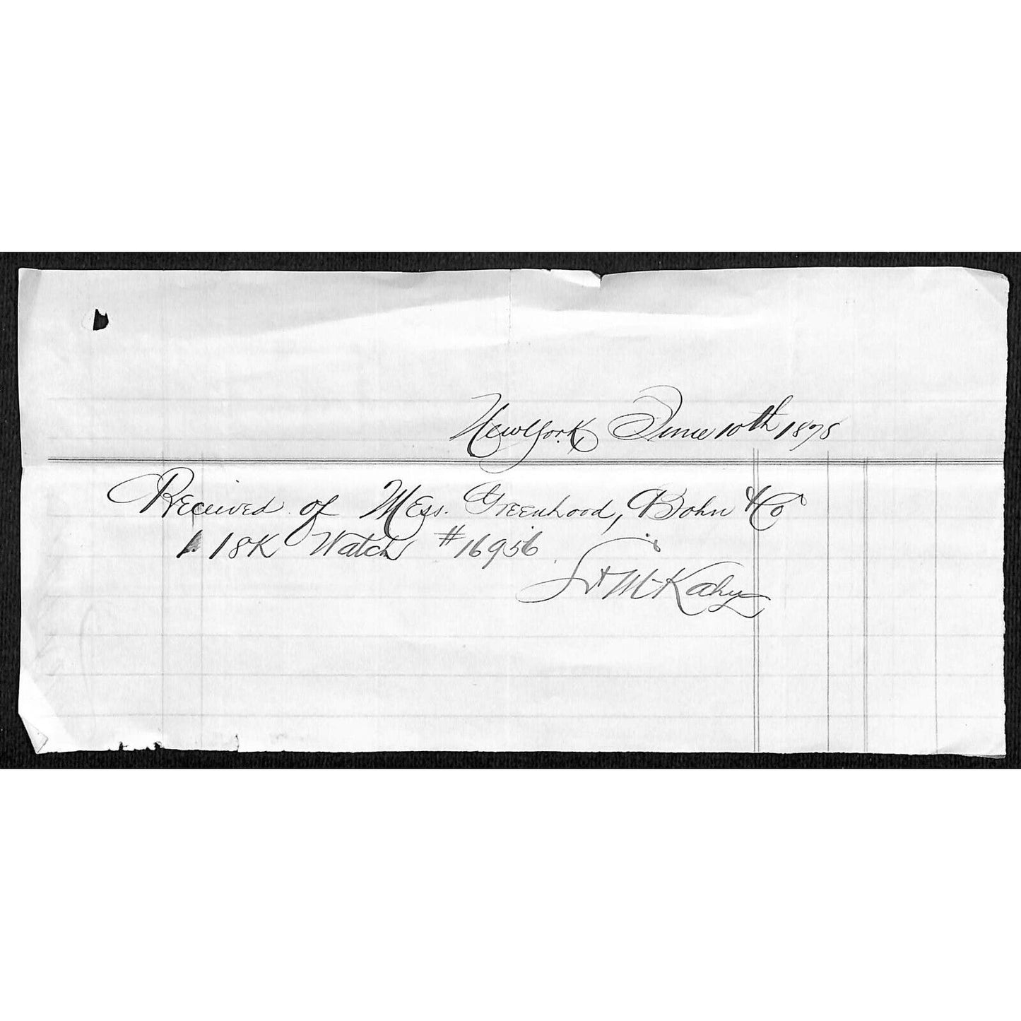 Hand Written Receipts Check - 3 1870's & 1 905 - New York Virginia City, Montana