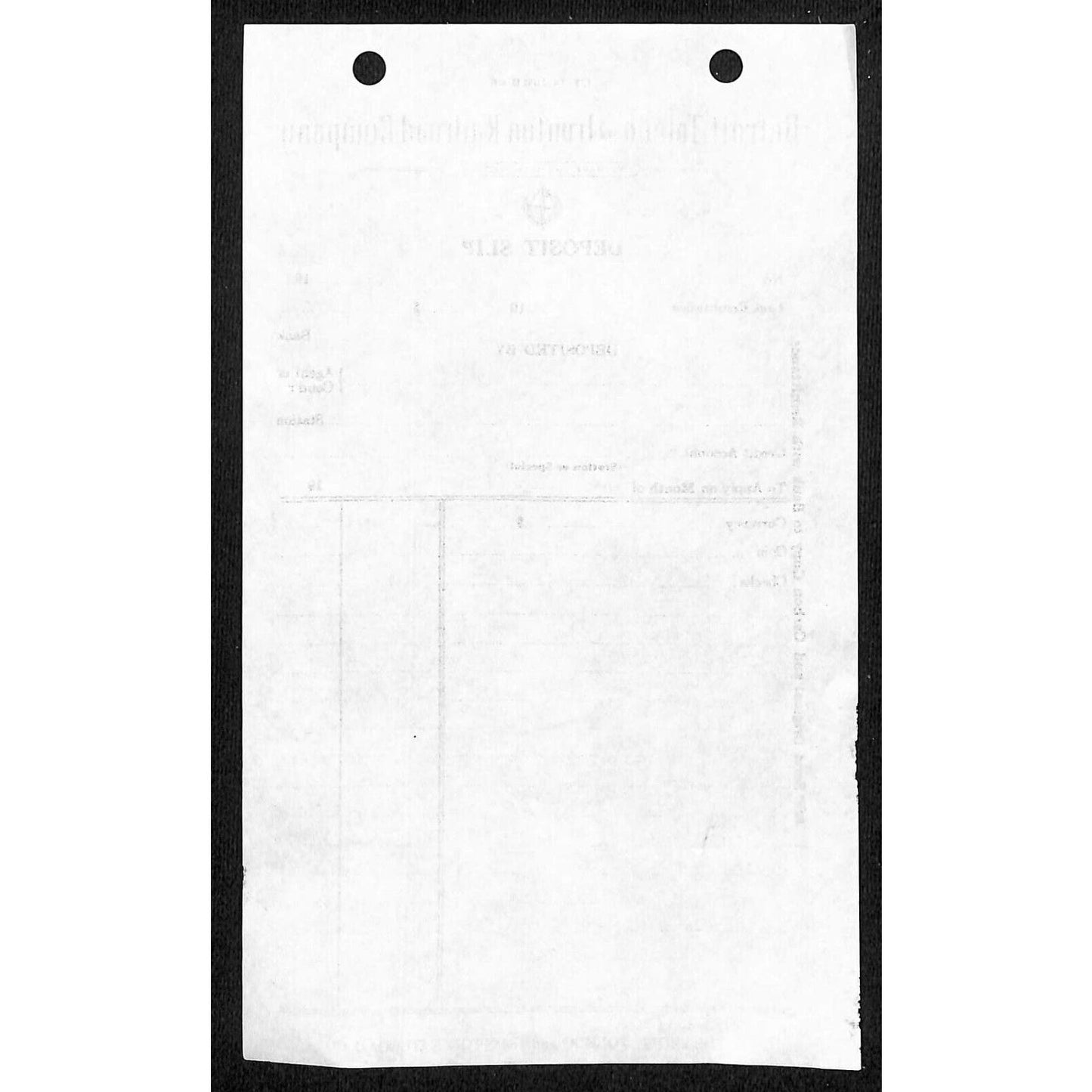 Detroit, Toledo and Ironton Railroad c1966 Unused Deposit Slip - Scarce VGC