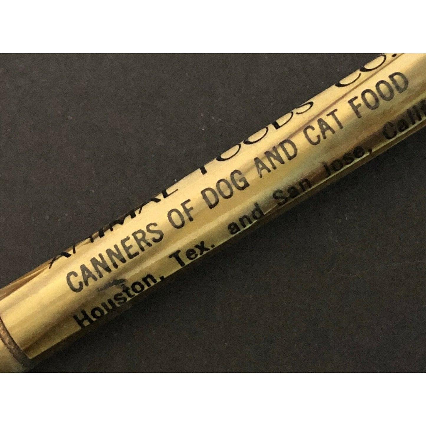 c1940's-50's Animal Foods Co. Houston & San Jose Mechanical Advertising Pencil