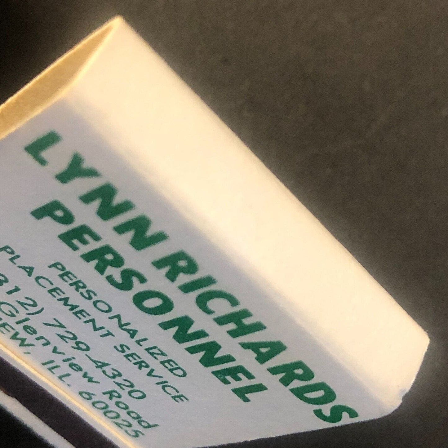 Lynn Richards Personnel Glenview, IL Vintage Full Matchbook c1964-73 VGC