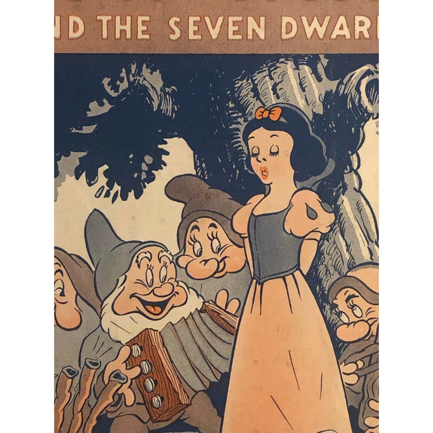 Vintage 1930's Disney Sheet Music - "Whistle While You Work" from "Snow White"