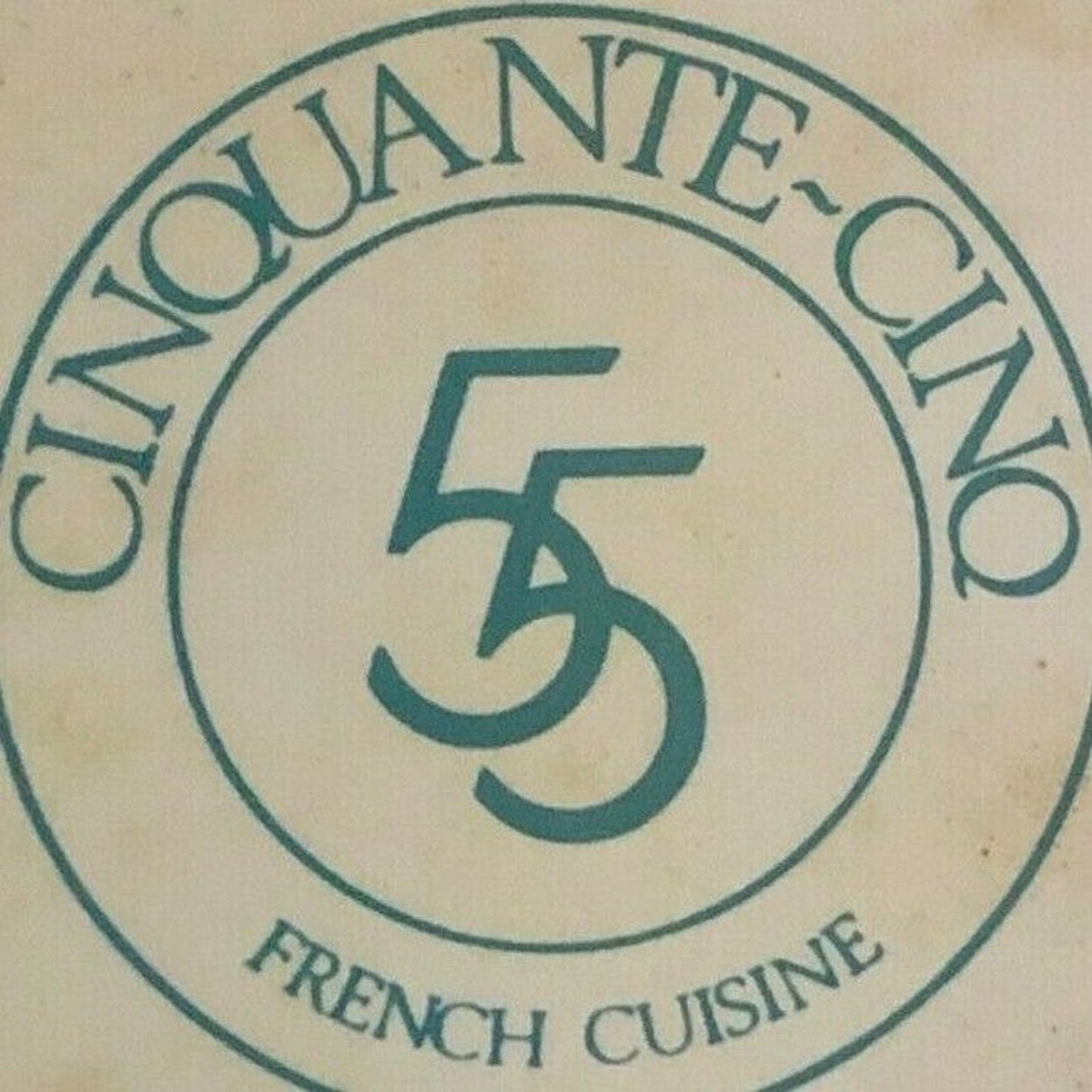 c1980's Wooden Matchbox Matchbook "Cinquante-Cino" French Cuisine Greenwich, CT