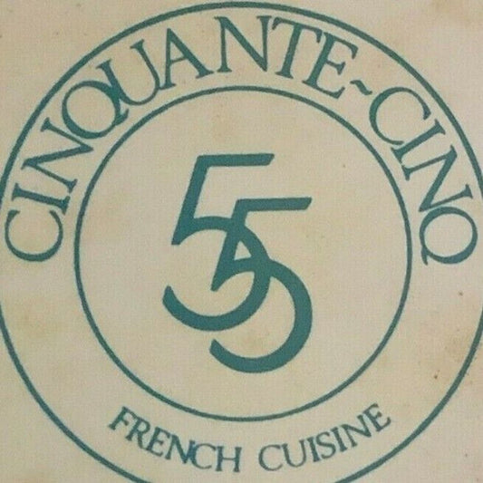 c1980's Wooden Matchbox Matchbook "Cinquante-Cino" French Cuisine Greenwich, CT