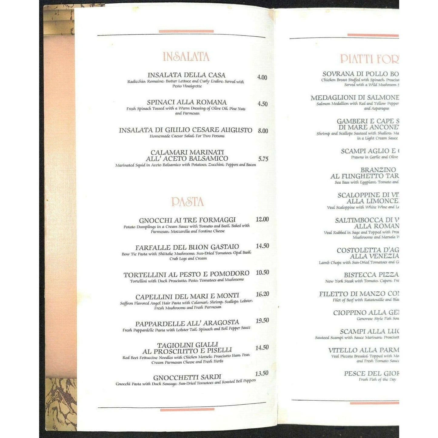 Pavia Anaheim Hilton Menu Restaurant Scarce Vintage 1992 Signed by Chef