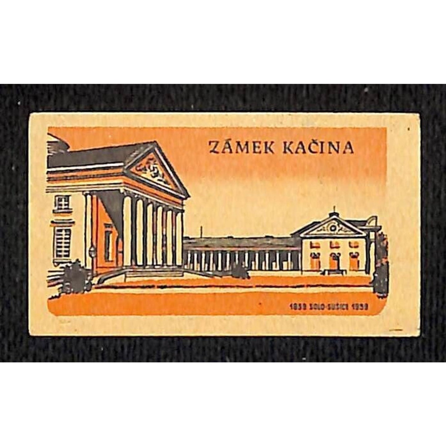 Vintage Matchbox Label Kačina Castle / Chateau c1960's