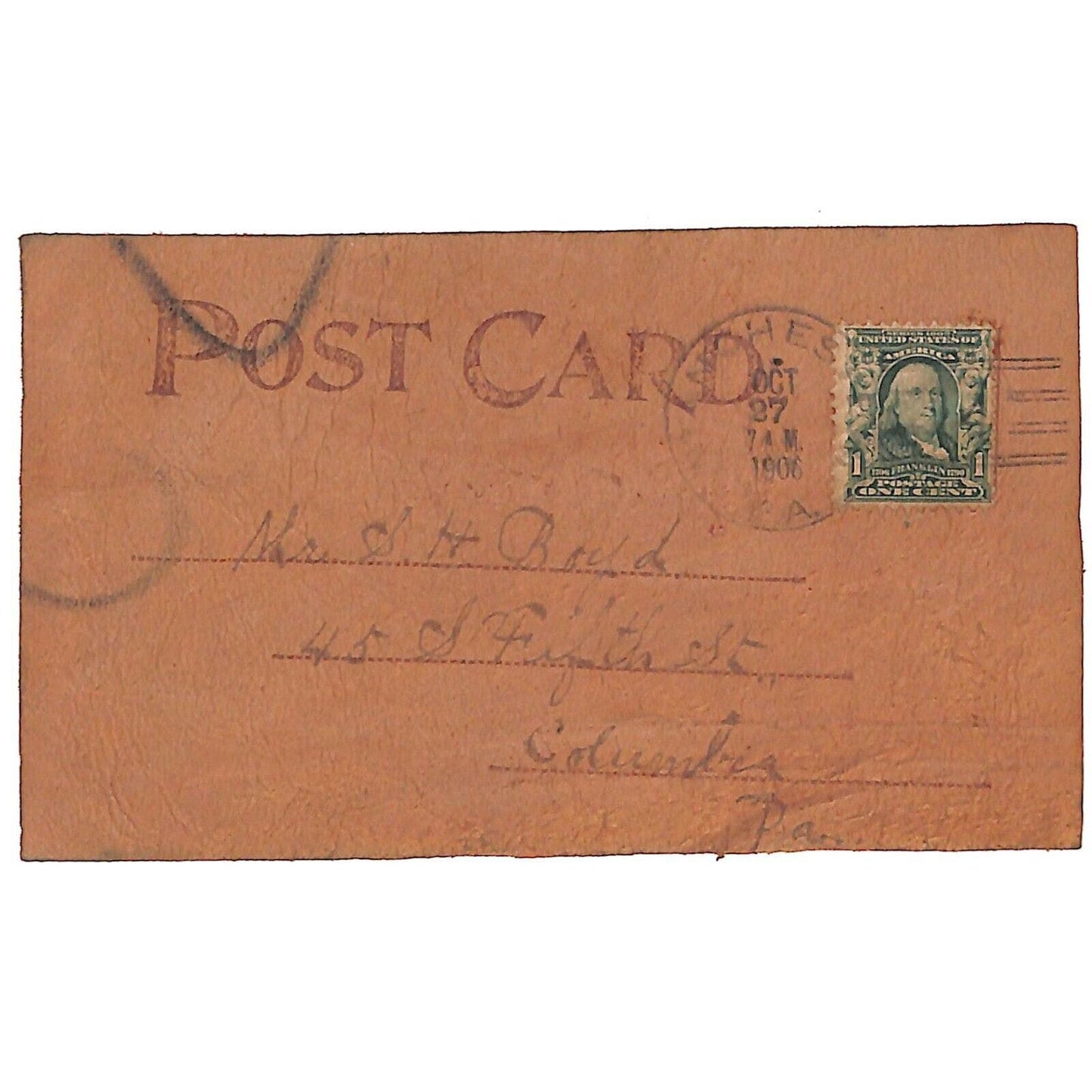 Funny Leather Postcard "I am Out To Raise H ____"