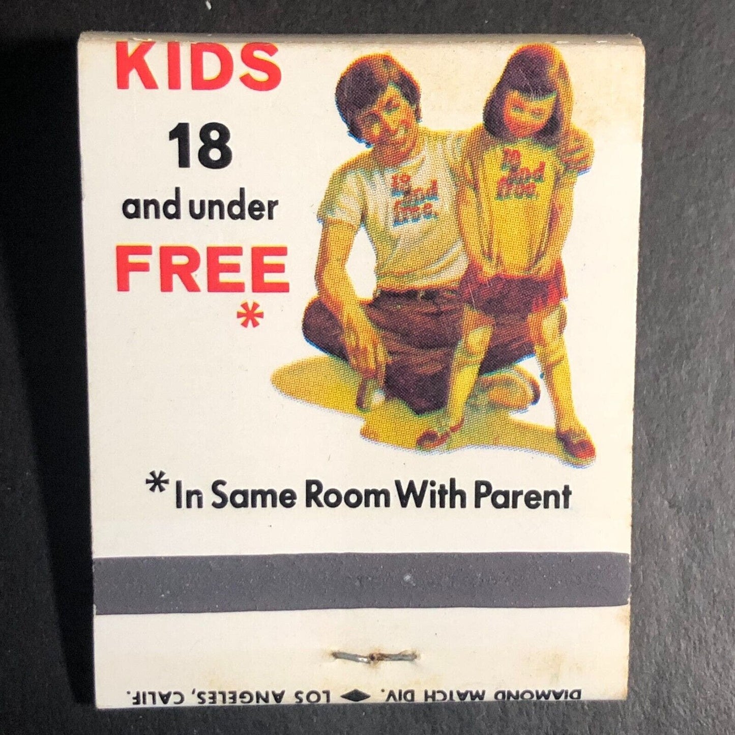Ramada Inn Full Matchbook c1974-79 "Kids 18 and Under - Free"