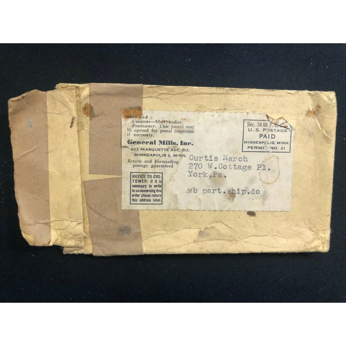 4 1953-54 Gen Mills Wheaties Mini Bicycle License Plate Mailing *Envelopes ONLY*