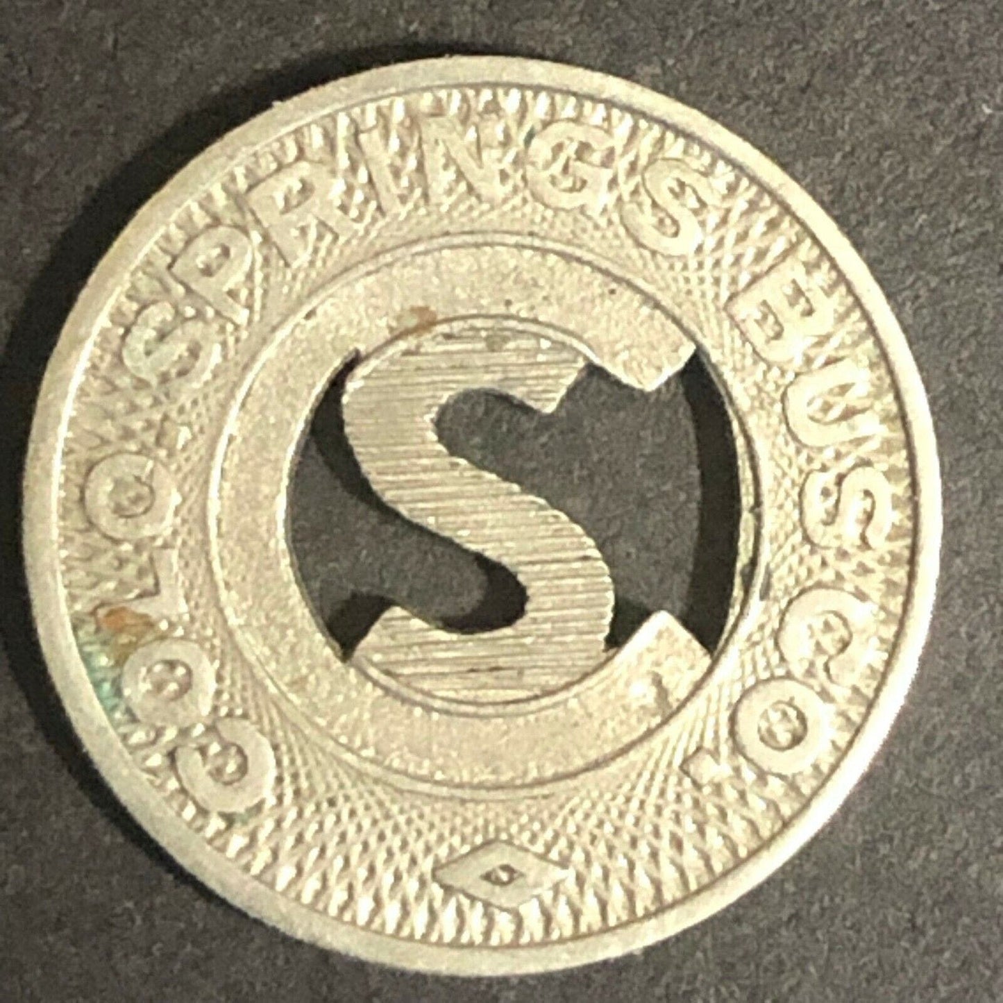 c1940-50's 16mm Colo. Springs Bus Co. G/F One Fare Transit Token Colorado