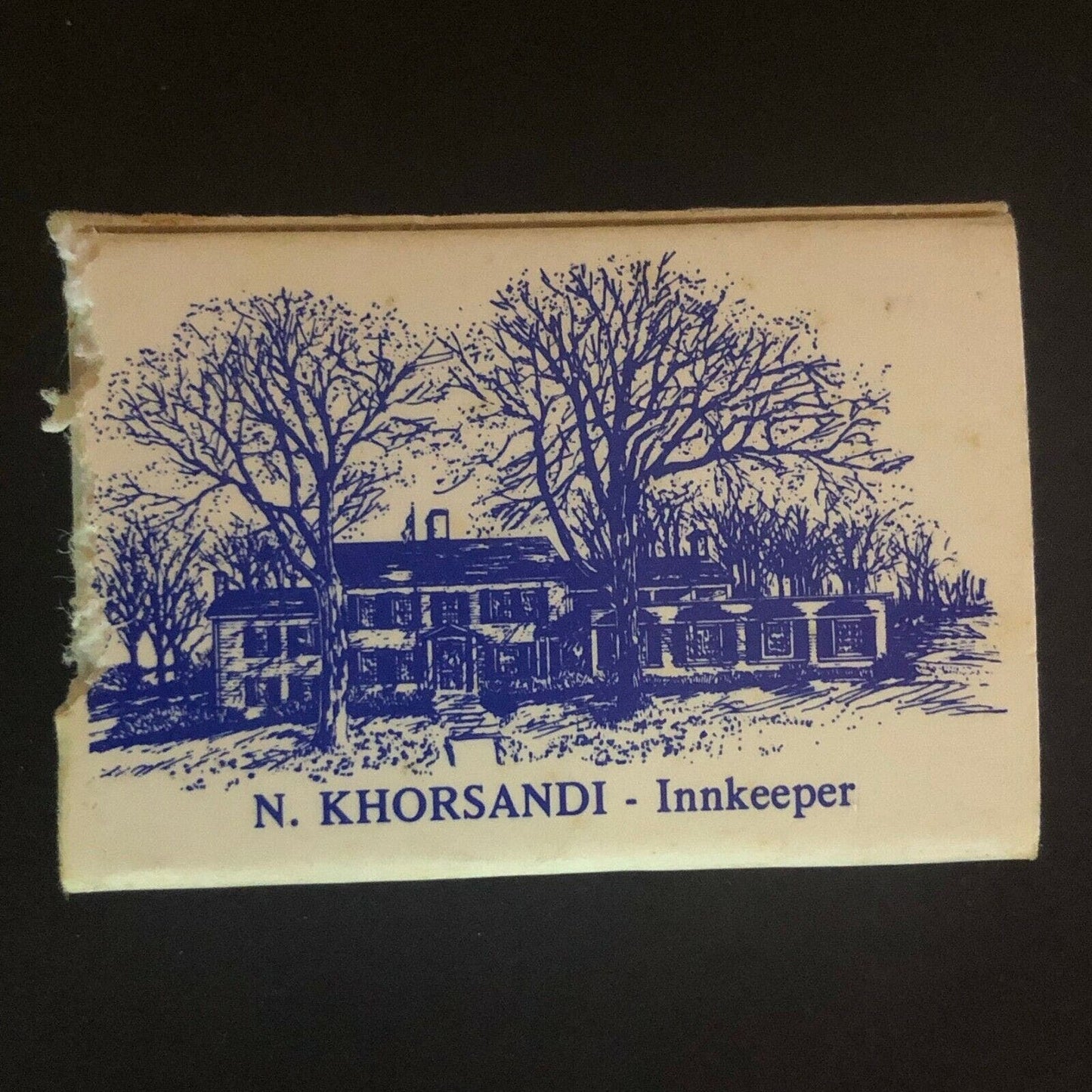 c1980's Wooden Matchbox Matchbook "Sachem Country House" Guilford, CT