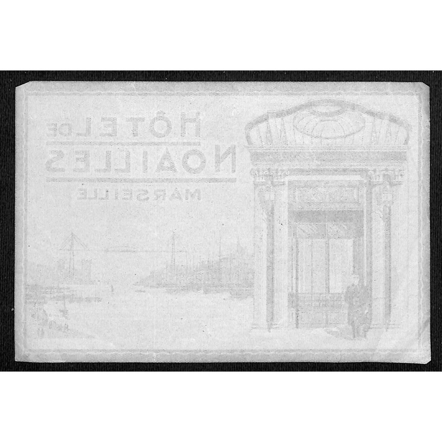 Hotel de Noailles Marseille Large Luggage Label 4" x 6" w/ Doorman - Bridge