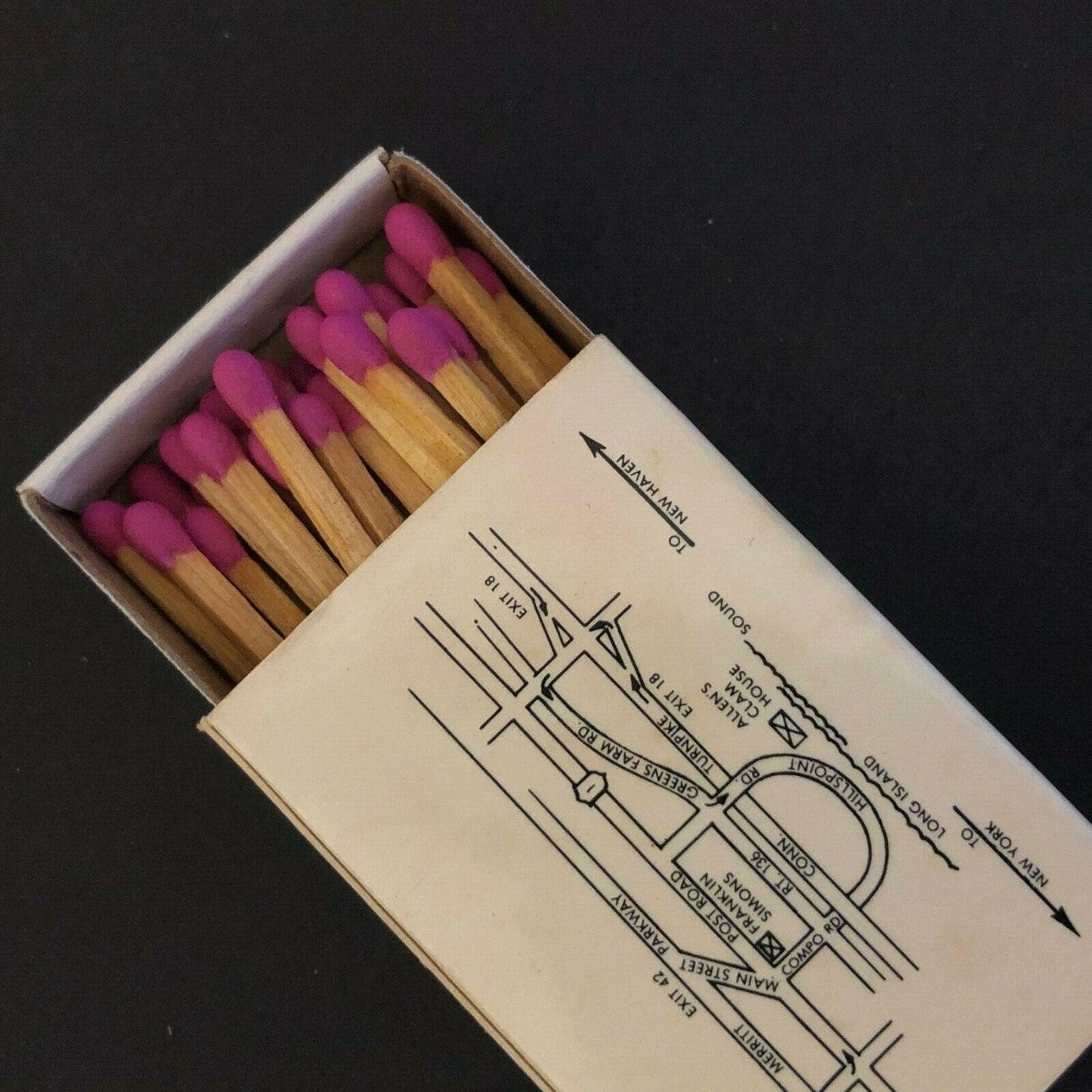 c1980's Wooden Matchboxes Matchbooks "Allen's Clam & Lobster House" Westport, CT
