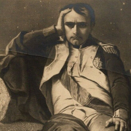 c1907-16 Russian / Cyrillic Postcard Napoleon Rests - Contemplates on Rocks