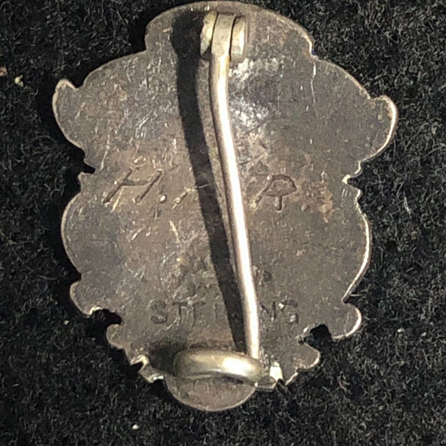 Antique CGS '99 1899 Enameled Badge Shaped Convex Lapel Pinback - Sterling
