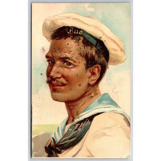 French ? Italian ? Postcard Man in Sailor Uniform c1901-1907 NP