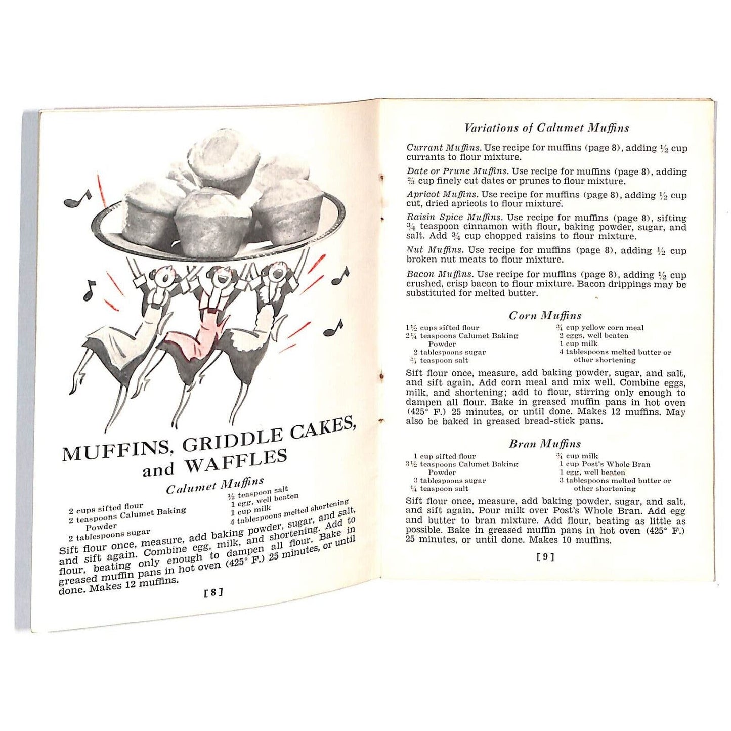 Happy Times Calumet Recipe Book / Booklet c1934 23pp Choir Music Notation