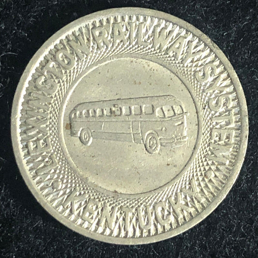 Lexington Railways System Kentucky G/F One Fare Bus Token 23mm VGC
