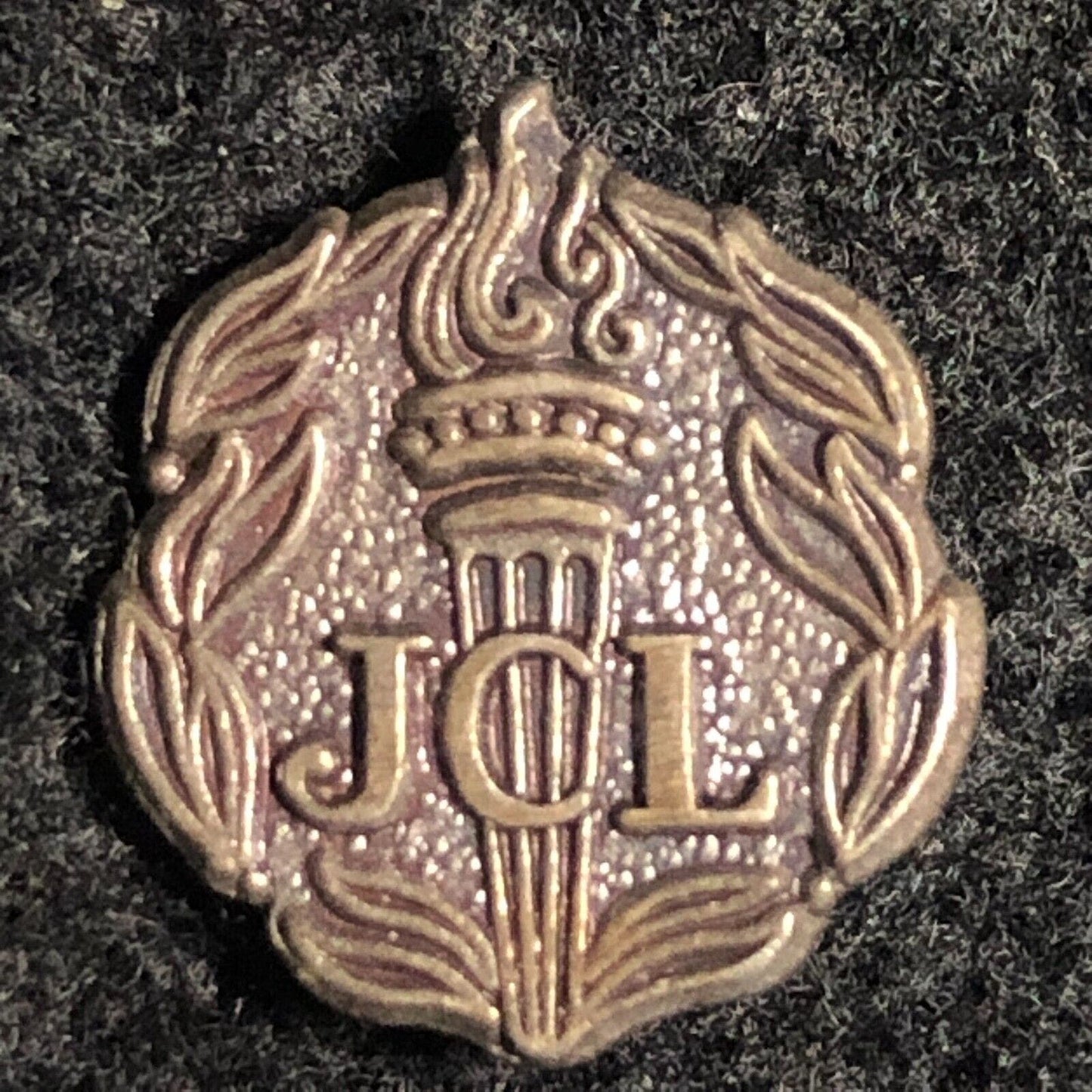 Vintage Junior Classical League JCL Lapel Pinback w/ Torch - Sterling