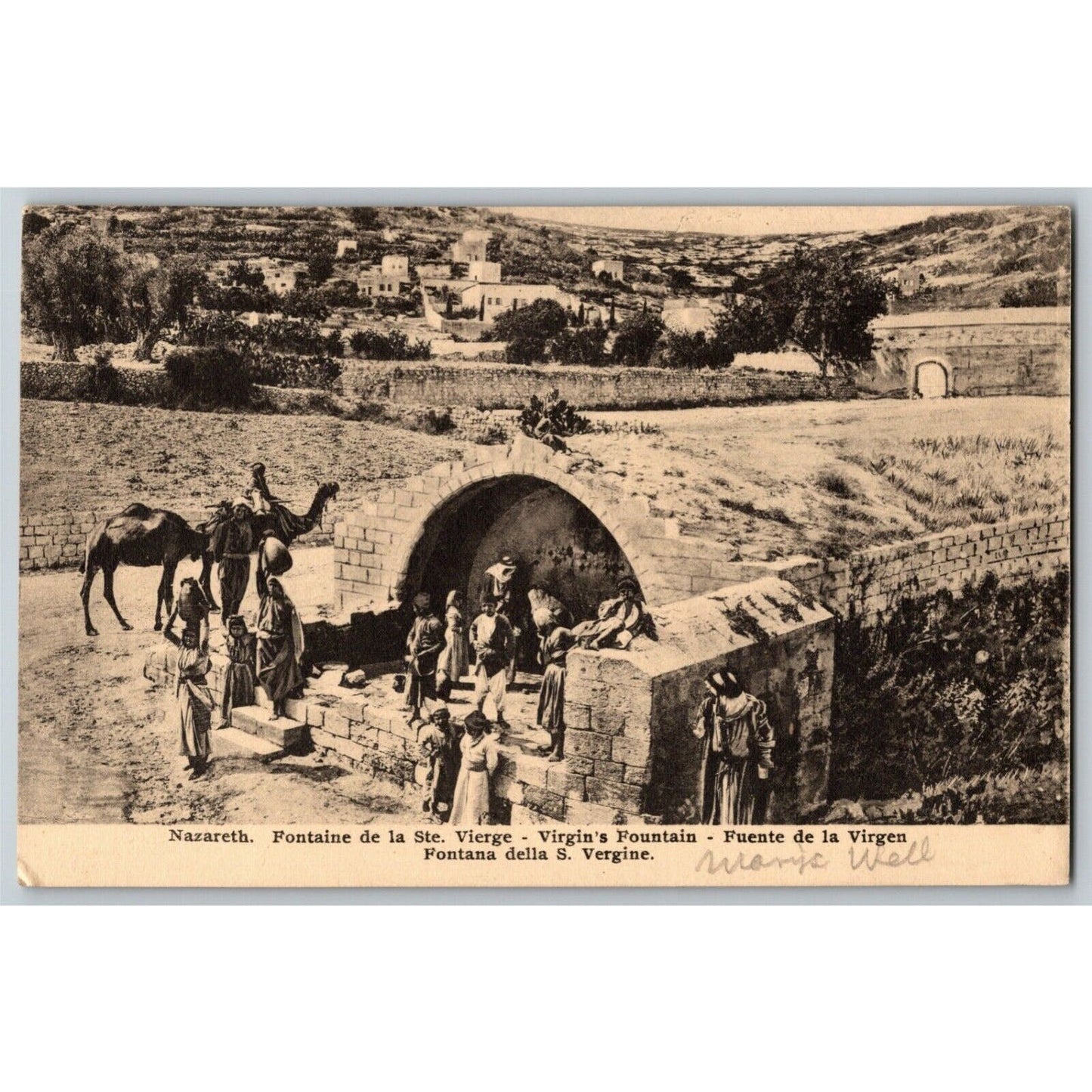 c1907-15 PPC Nazareth "Virgin's Fountain" Vintage Postcard