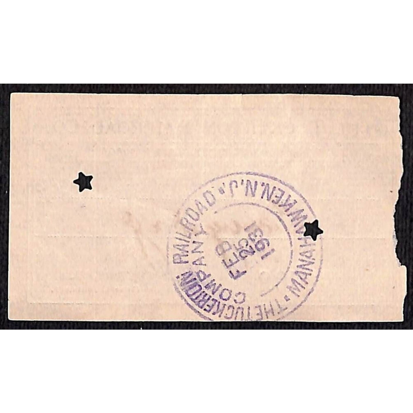 1931 Tuckerton Railroad First Class Ticket Manahawken, NJ Scarce #2402