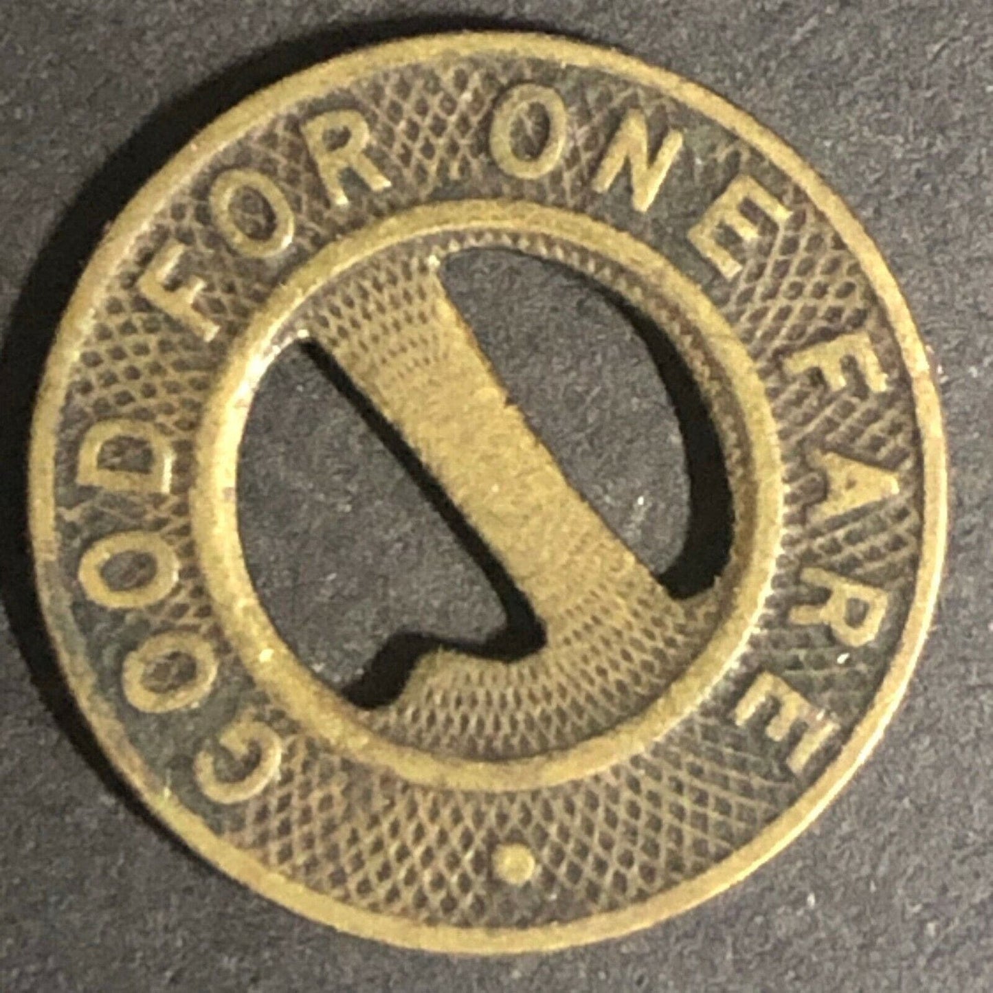 c1940's 16mm Louisville Railway Co. G/F One Fare Transit Token Kentucky (1450)