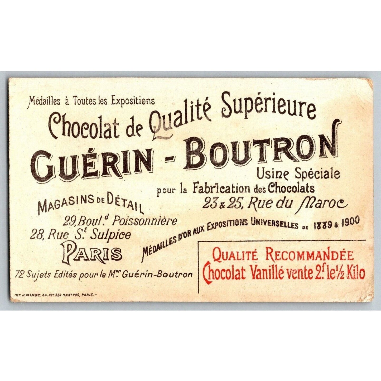 French Victorian Trade Card Chocolat Guerin-Boutron Louis XIV Holding Court