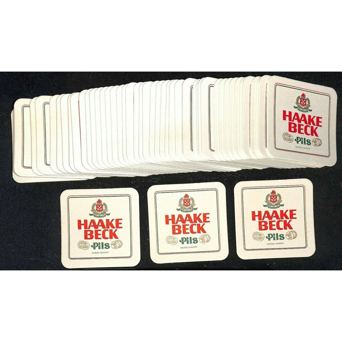 Vintage German Beer Coasters c80's-90's 48pcs "Haake Beck Pils" NOS