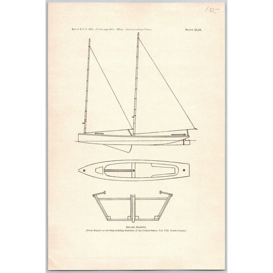 5 1883 U.S. Fish Commission Report Plates 7" x 10.5" Connecticut Oyster Fishery