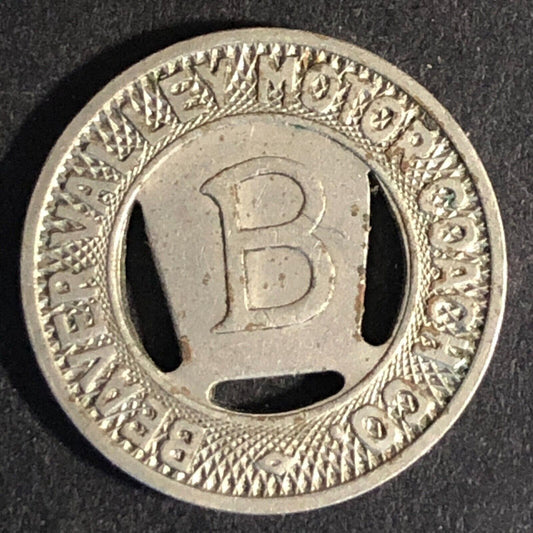 Beaver Valley Motor Coach Co. (PA) WM G/F One Zone Fare Token 20mm c1950
