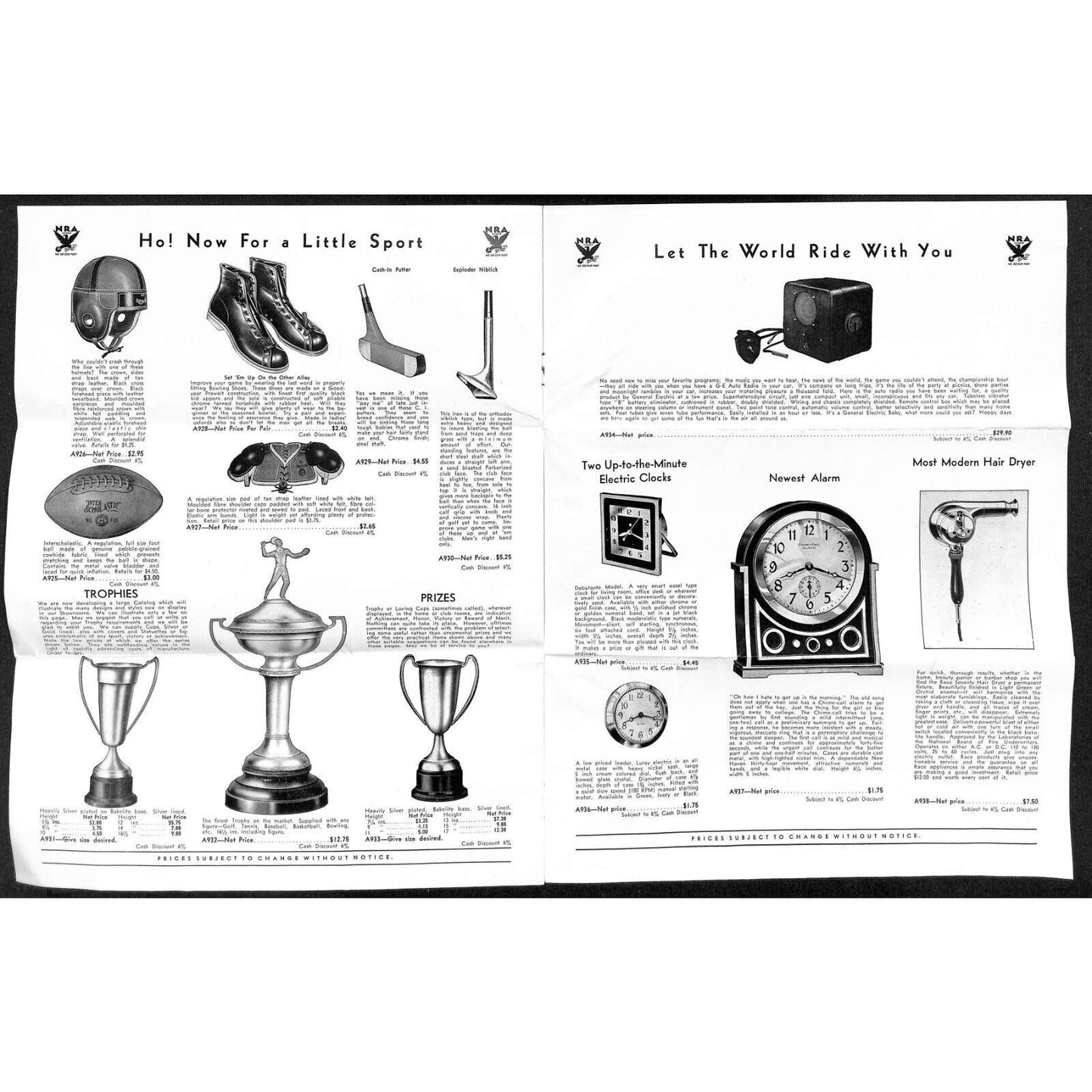 May & Co. Chicago Jewelers Sporting Goods Catalog w/ Prices c1933 NRA VGC