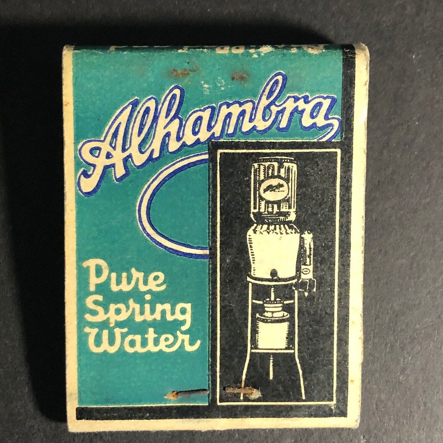 Alhambra Pure Spring Water California Matchbook c1940's 20-Str VGC Very Scarce