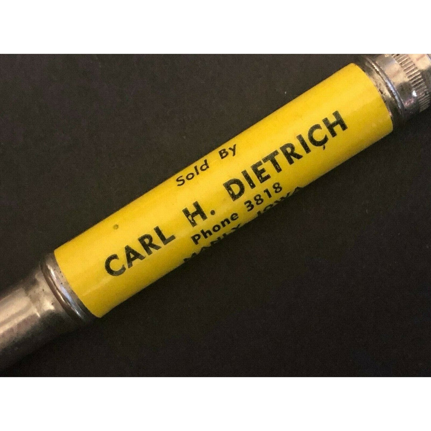 c1930's40's "Dietrich Peet Manly Council Bluffs, Iowa" Advertising Bullet Pencil