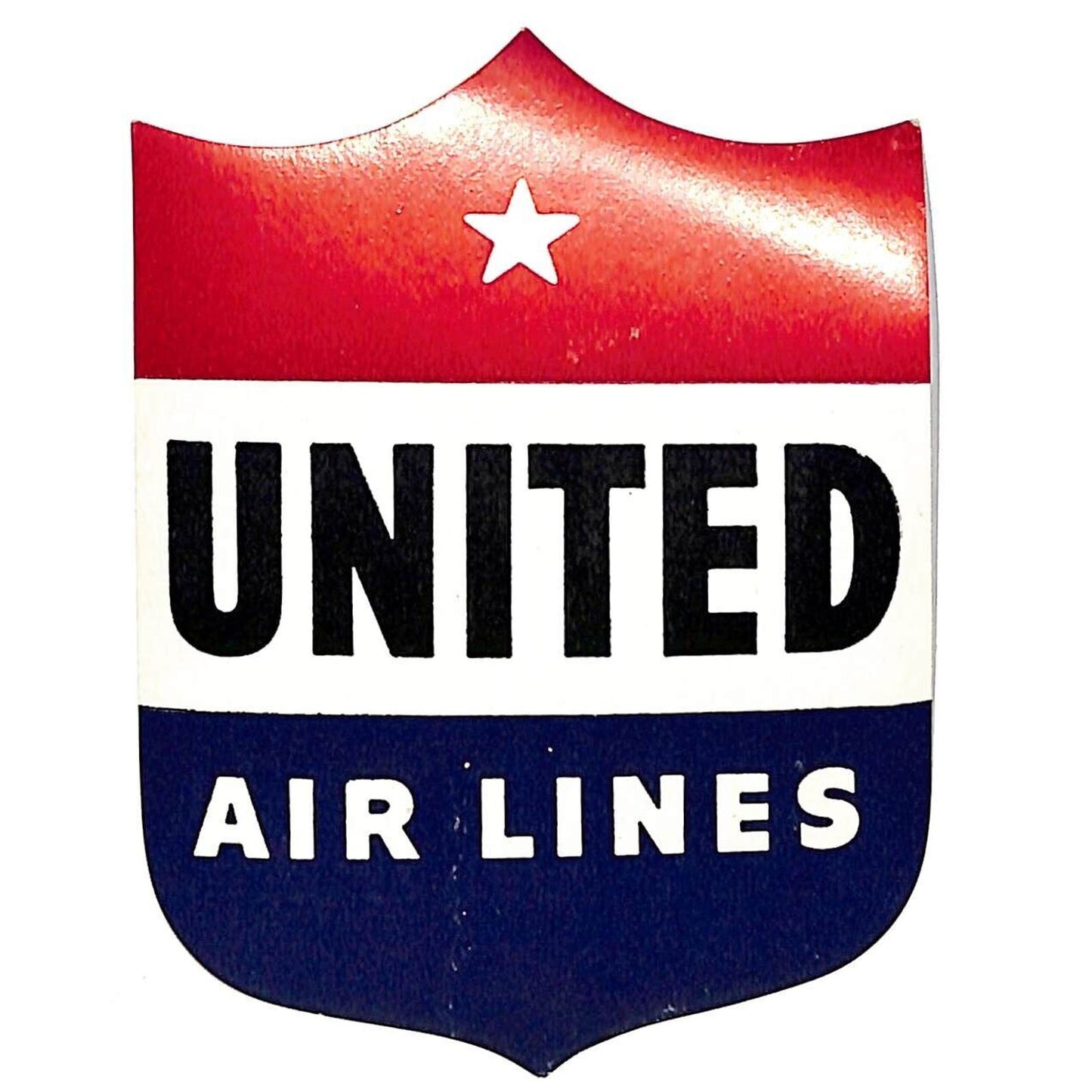 Delta Airlines Shield Die Cut Red White Blue Luggage Label 3" x 3 3/4"