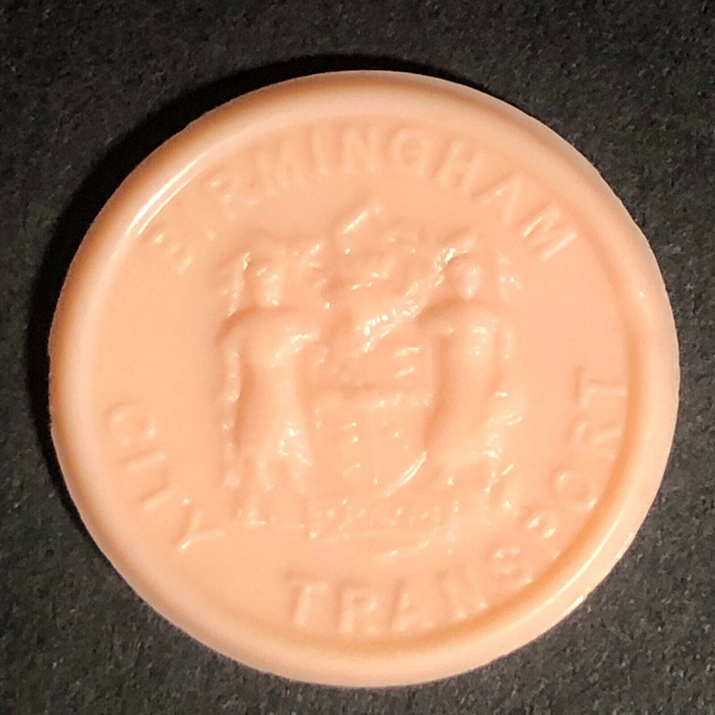 Birmingham City Transport England Plastic Token Yellow/Cream 4D 21mm c50's-60's