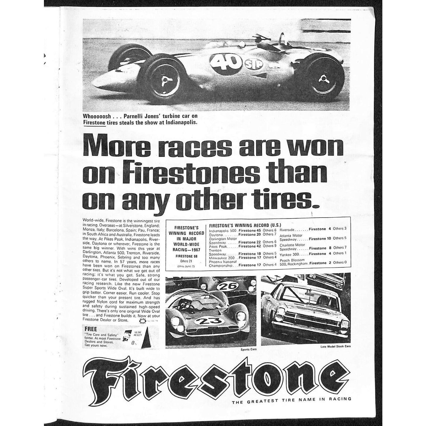 Scarce Nov 28 1968 USAC Midget Races Auto Racing Program Ascot Park Gardena