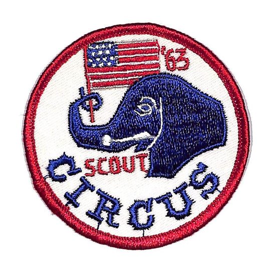 BSA Patch 1963 Scout Circus Elephant American Flag Scarce VGC