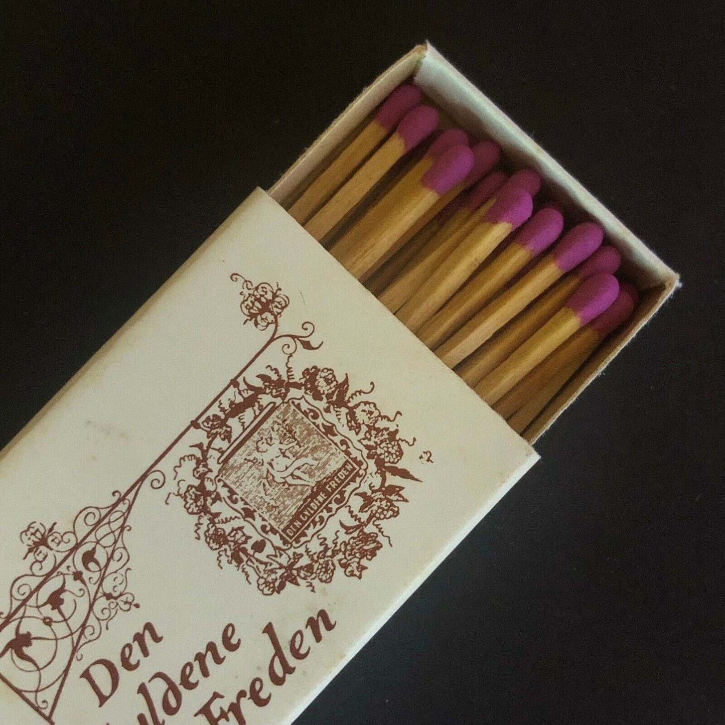 c1980's Wooden Matchbox Matchbook "Den Gyldene Freden" Stockholm