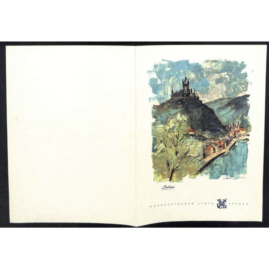 1964 North German Lloyd Bremen Cruise Line Dinner Menu Mar 9