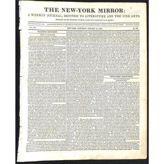 New-York Mirror Weekly Journal Literature Fine Arts Newspaper 1/14/32 8pp