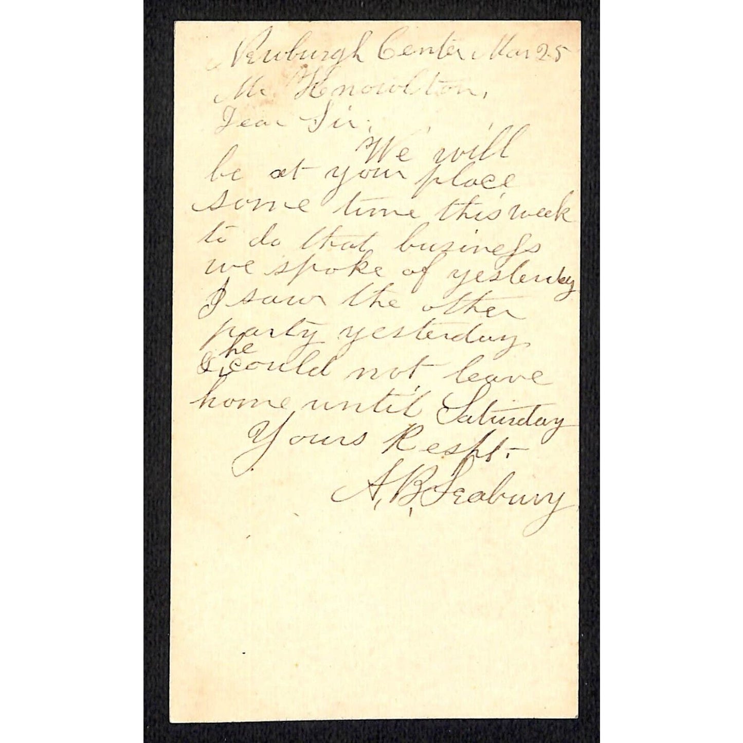 Newburgh, ME 1889 Knowelton Postal Card VGC
