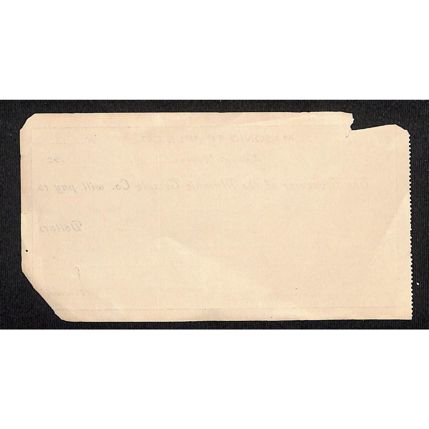 1900 Kalispell Montana Masonic Temple Unused Receipt / Billhead