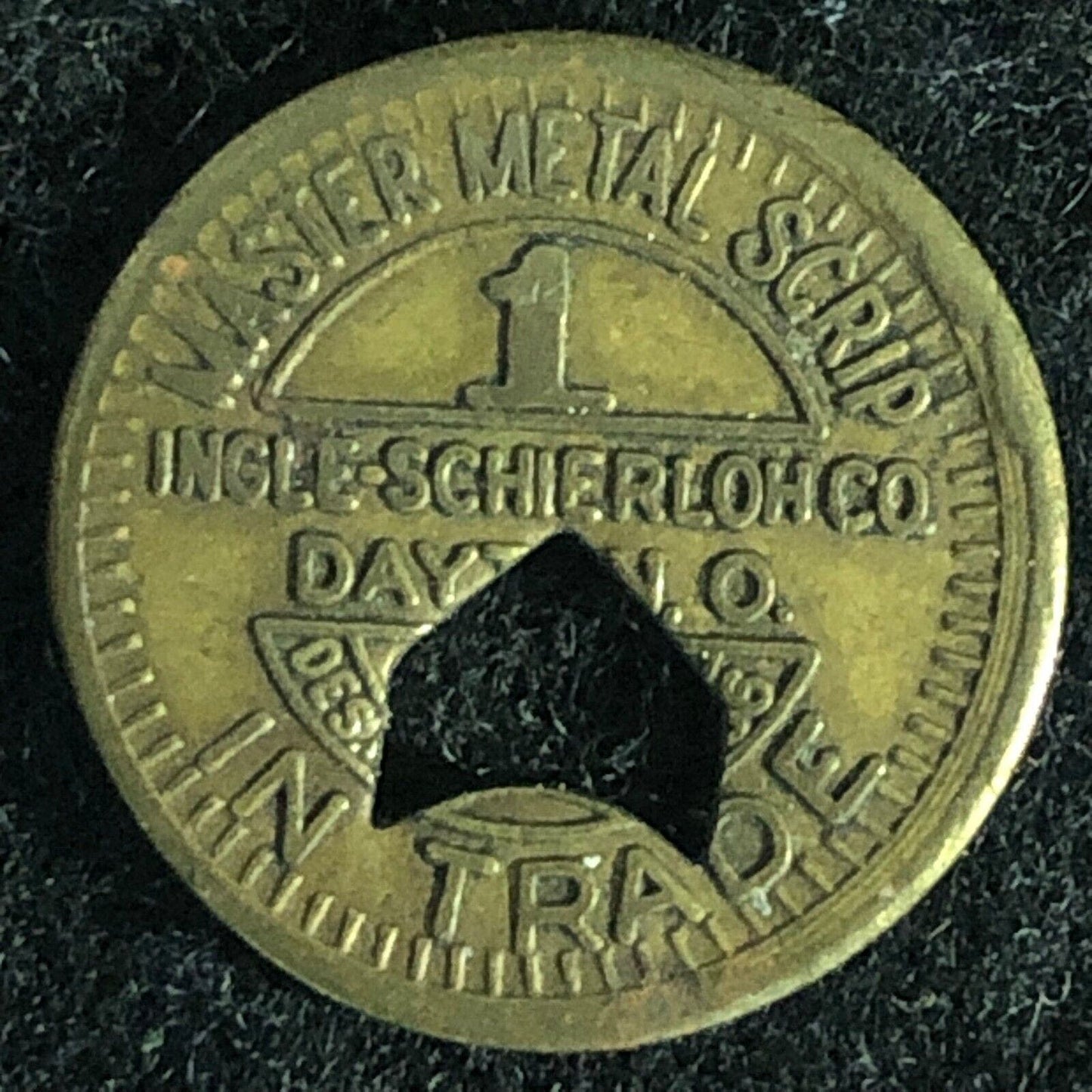 Crozer Coal & Coke Co (Elkhorn, WV) Master Metal Script "1" (Cent) Token 17.5mm