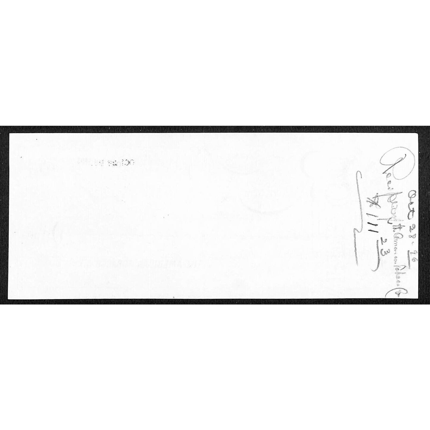American Tobacco Co. W. 22nd St. NYC Bank Check 1896 Native American Headdress