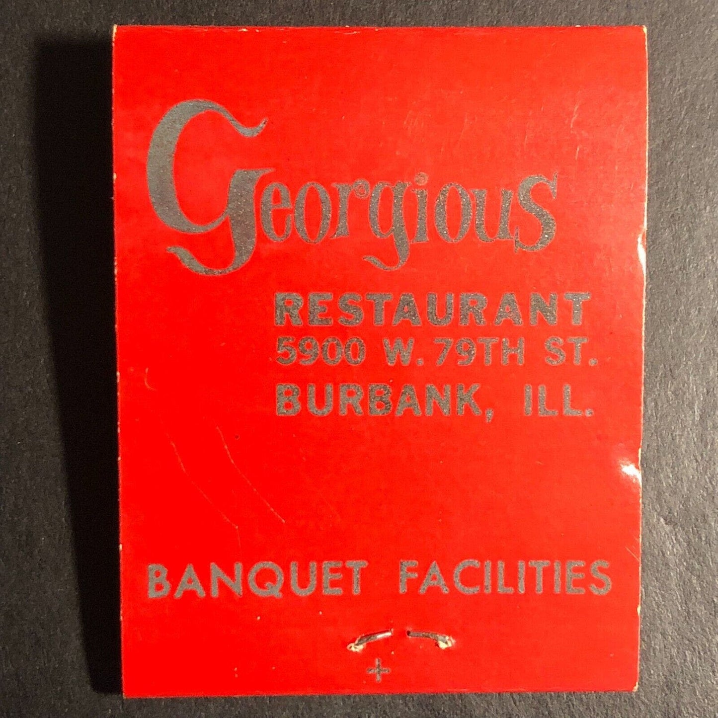 Georgious Restaurant Burbank, IL Full Matchbook c1960's-73 Scarce VGC