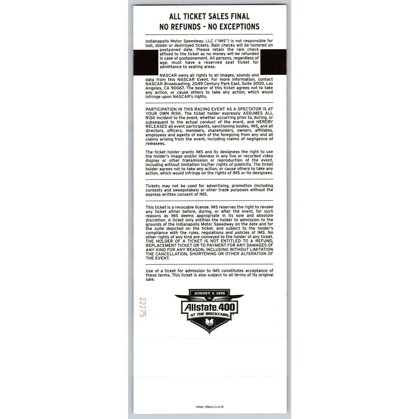 2005 Allstate 400 Gasoline Alley Suites #2 - From Ron Burton Estate