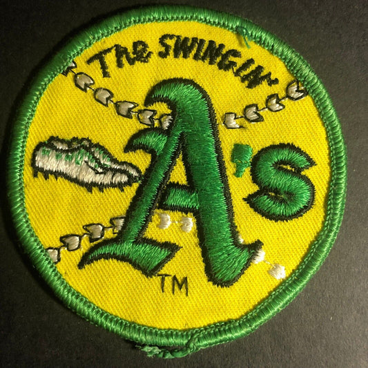 "The Swingin' A's" Baseball Embroidered Vintage Patch c1970's-80's