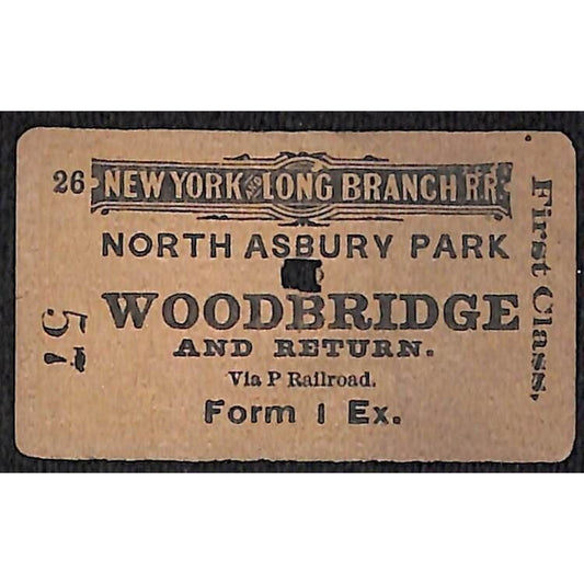 New York & Long Branch Railroad 1897 North Asbury Park to Woodbridge #57
