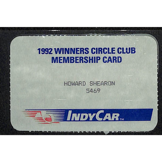 1992 CART Indy Car Winners Circle Club ID Card - Indianapolis IMS Race Racing