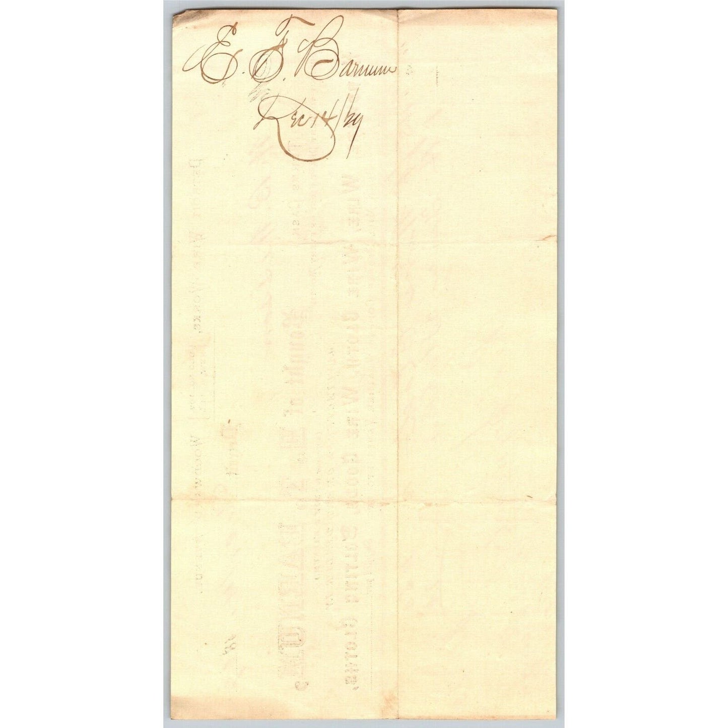 Detroit Letterhead - E.T. Barnum Hardware Wire Cloth Wire Goods 1869