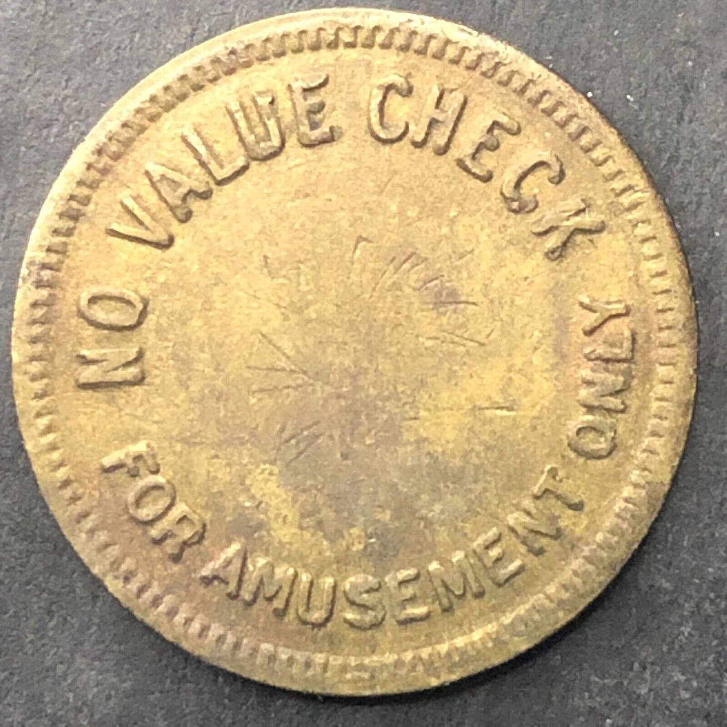 No Value Check For Amusement Only Trade Token Brass 21mm Unknown